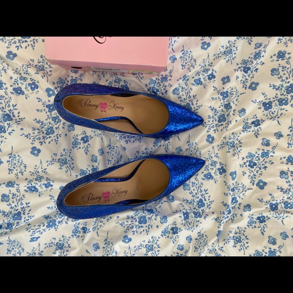 Sparkly Blue Heels NWOT Penny Loves Kenny 4 Inch Heel! - Picture 2 of 5